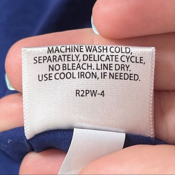 Eileen Fisher | Royal Blue Hidden Button Rain Jacket Size Medium - Picture 7 of 8